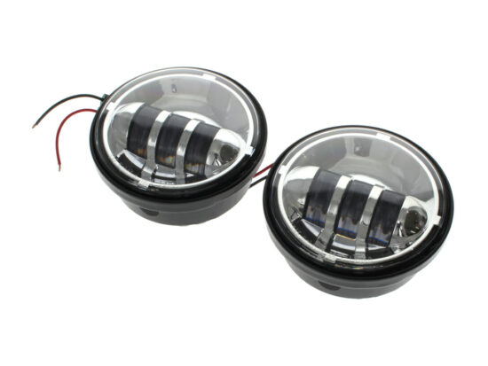 Taverner Motorsports - P/Lamps; 4-1/2" 30w LED Chr (Pair) - HOG-4045AUX-CHR